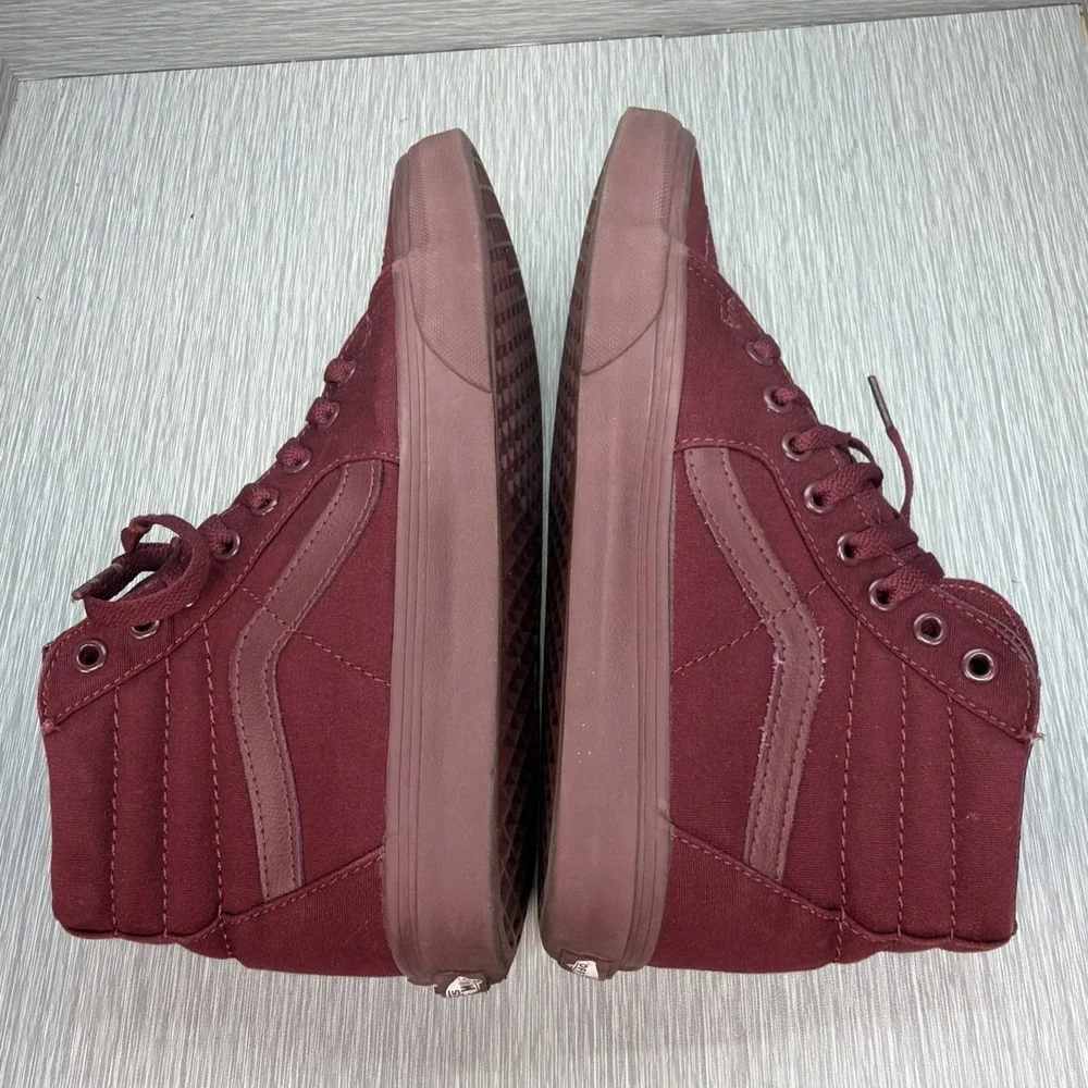 Vans Sk8-Hi Burgundy High Top Sneakers Men's‎ 8.5 Skate Shoes